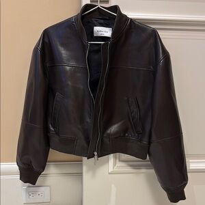 Babaton Dark Brown Leather Jacket